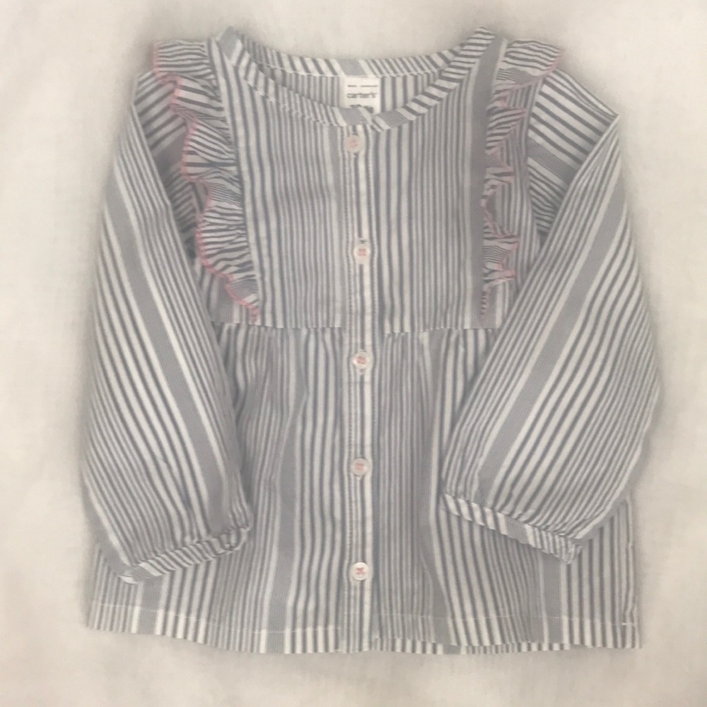 Carter’s blue striped dress Size 18 mo